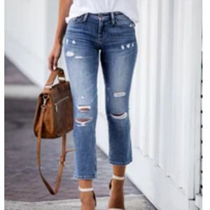 Flying Monkey Glorious Mid-rise Distresses Jeans